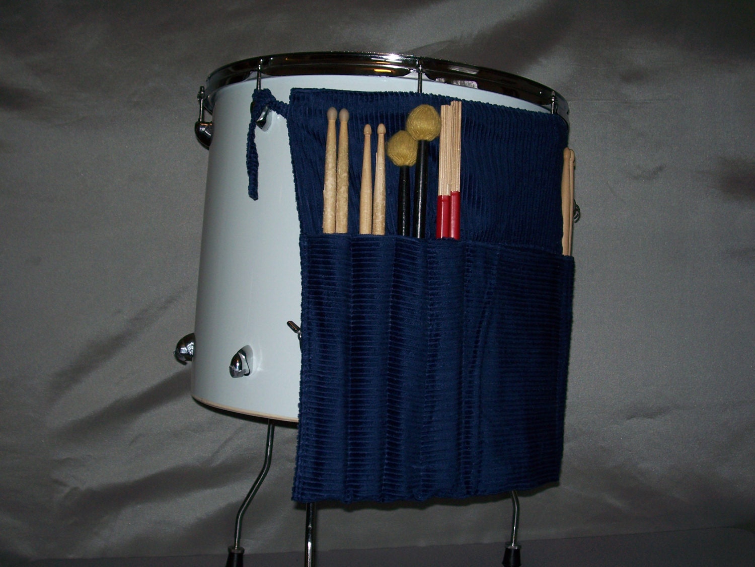 Roll It Ups Drumstick Bag:  Drum Stick Bag Drummer Gift Royal Blue Corduroy