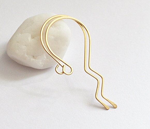 Wave Shaped French style Ear Wires - Gold Filled Earwires 20 gauge - Earrings Making Supplies