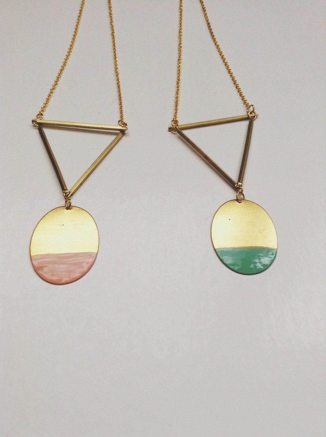 Color Dipped Geo Drop Necklace