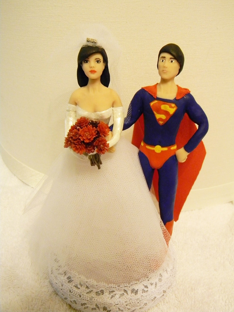 Bride and Superhero cake topper (pick your hero)