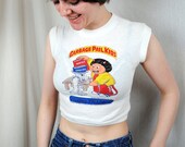 RARE Vintage 1985 Garbage Pail Kids Cropped Tee Shirt