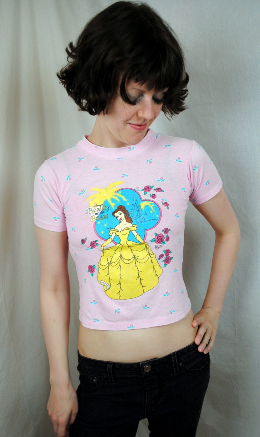 Vintage 80s 90s Girl's Belle - Beauty and the Beast Tee Shirt