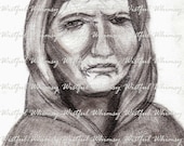 Old Woman Pencil Art 8x10 print