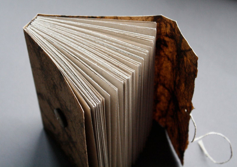 Birch - natural flax journal with woven spine