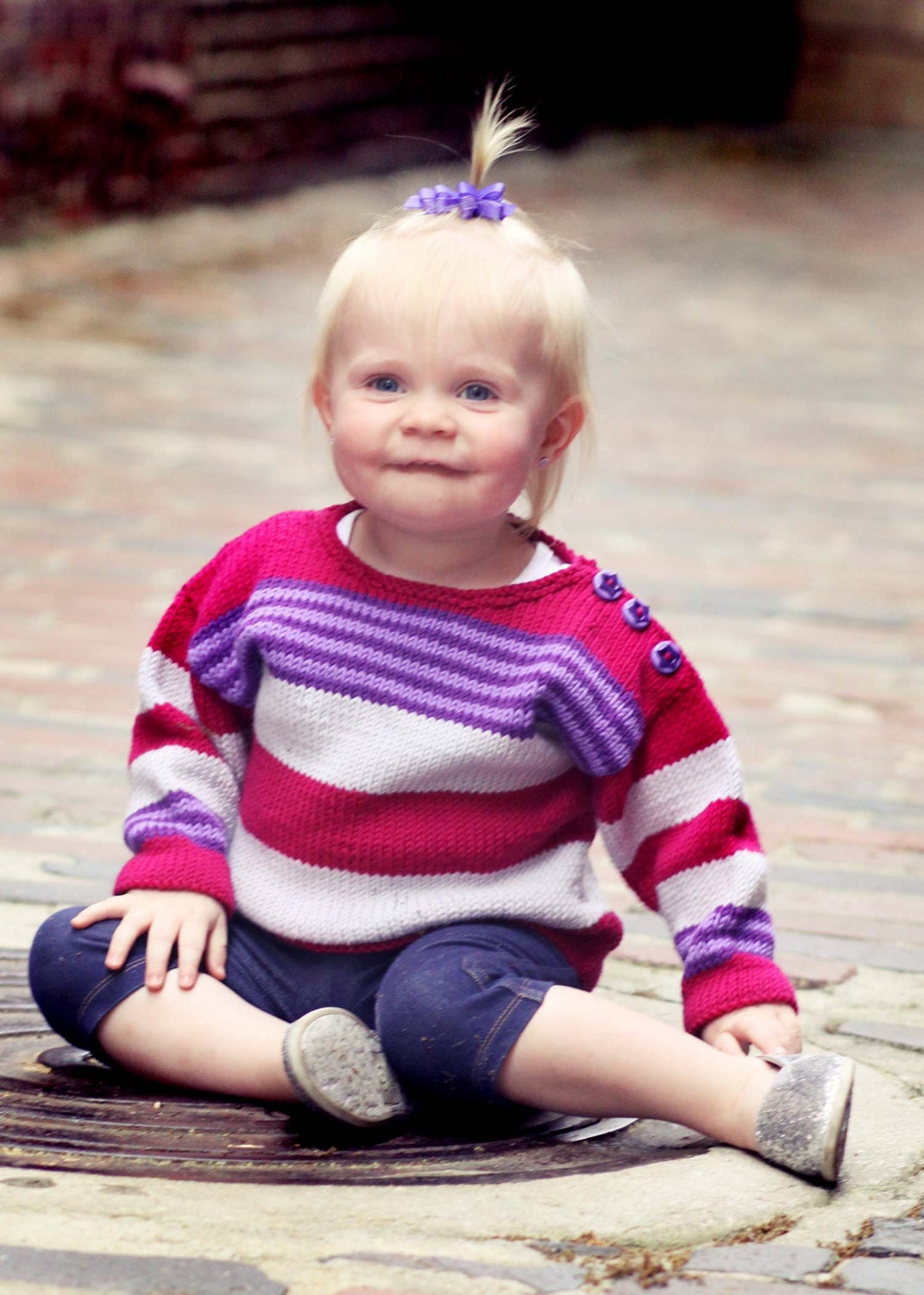 Baby Girl Sweater -- JENIFER STREET -- Pink, Purple, and Gray
