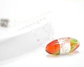Christmas Pendant, Red Green, Evergreen, Brick, Sterling SIlver Necklace, Holiday Inspired, Artisan Hand Blown Glass, Gift Under 35