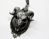 Ram Skull Gothic Cameo Necklace