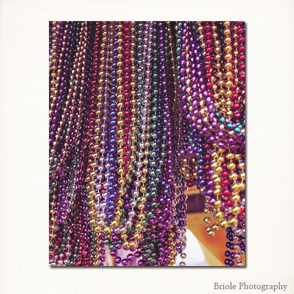 Mardi Gras Beads Photograph - New Orleans Art - Mardi Gras Parade Photography Louisiana 8x10 Fine Art Print