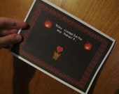 You complete my heart NES Legend of Zelda inspired Valentine's Day Anniversary or just because - Cute, Quirky, Geeky Gift Note Card