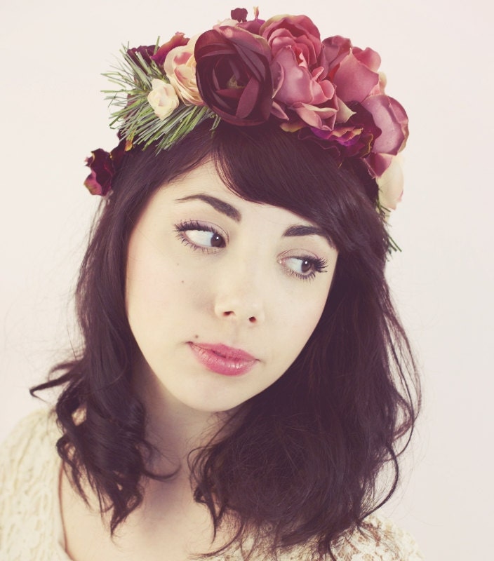 Plum Autumn Woodland Hair Crown