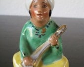 Japan Painted Porcelain Genie with Sitar Vintage Salt Shaker