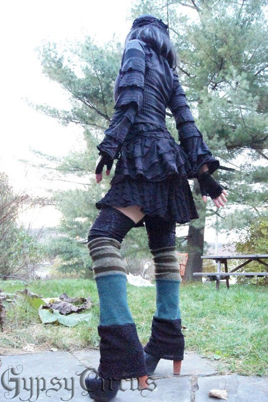 Dress - Steampunk - Black Gothic Mini Dress - Babydoll Dress - Japanese Fashion - Lolita - Black Ruffled Mini Tunic - Size Small