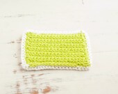 Crochet kitchen scrubber, kitchen decor, lime and white