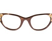 Brown and Gold Tura Cat Eye Glasses