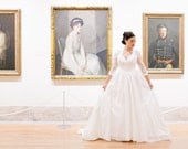 Princess Style Wedding Dress with Lace Sleeves