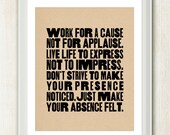 Live Life to Express - 8x10 inches on A4. Inspiring quote typography art poster print.