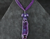 Necklace Jeweled Dragonfly Wing 2-in-1:  "Joyous"