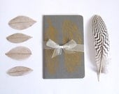 Golden Feather Gocco Printed Pocket Moleskine Cahier Notebook in Grey