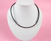 90s Red Rhinestone Choker Collar Leather Cord Necklace
