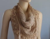 Triangle Crochet  Scarf - Crochet  Payette Shawl - Neck Warmer - Bandana