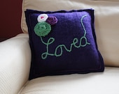 The Loved Pillow in purple felted cashmere