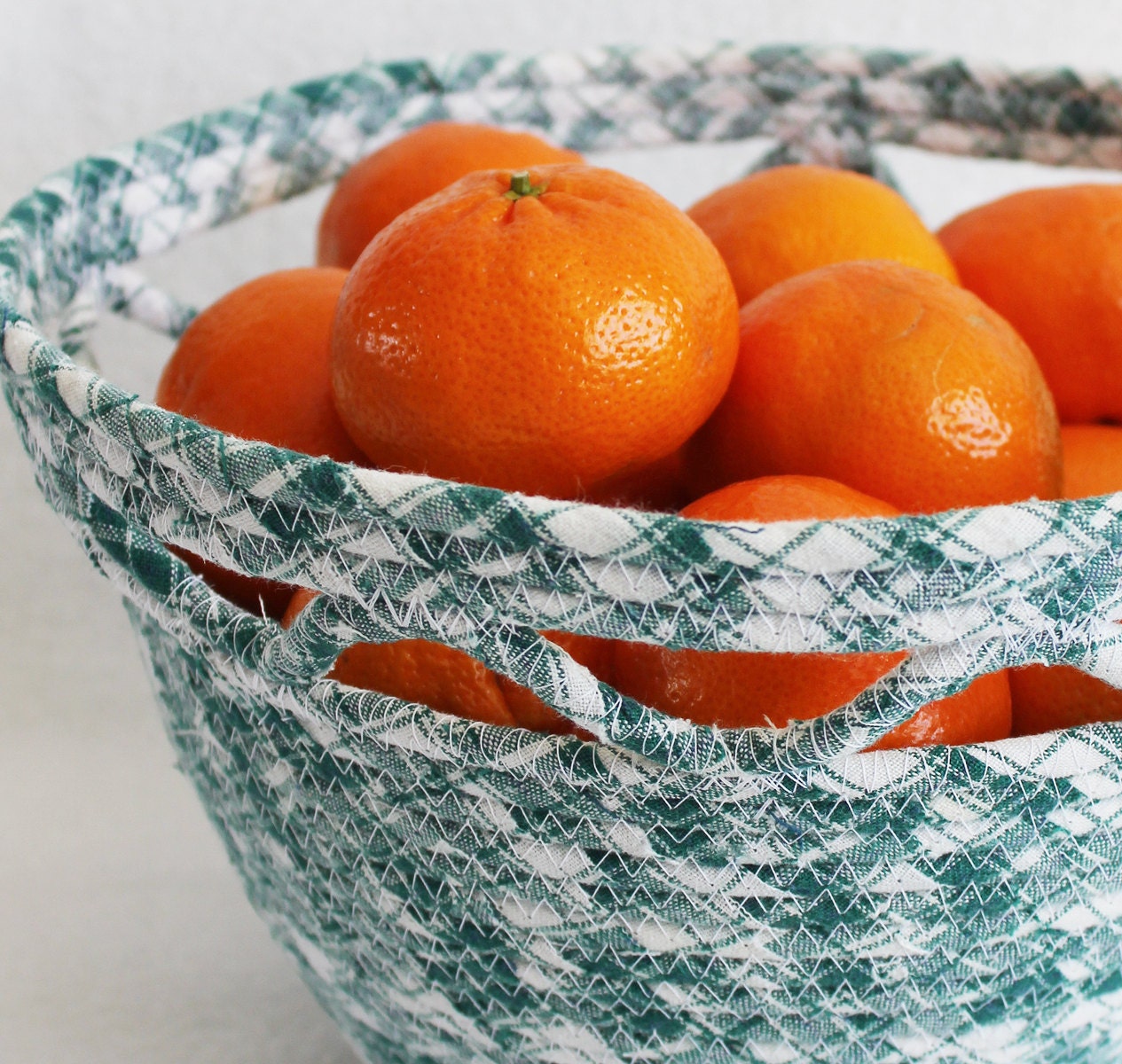 Emerald Pot of Gold Large Round Coiled Basket / Bowl / Pot by PrairieThreads