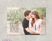 photo save the date postcard - "Vintage Scroll"