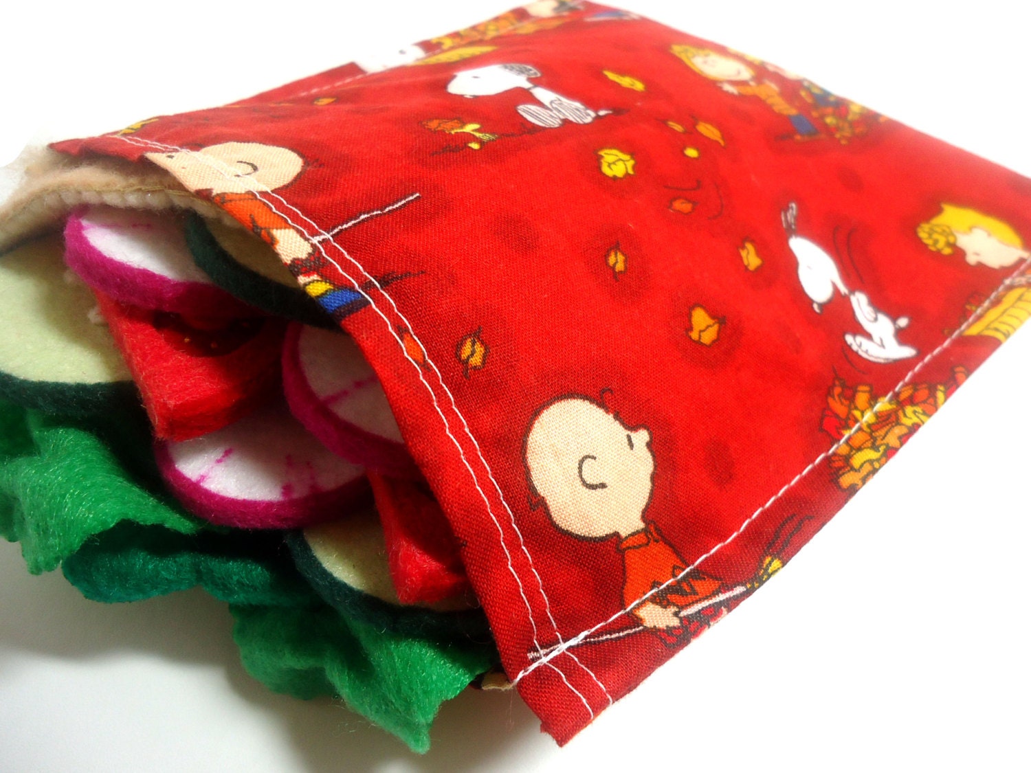 Eco Friendly Reusable Sandwich Bag Charlie Brown Peanuts Autumn