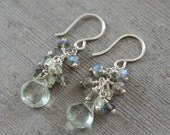 EARRINGS - Green Amethyst, Labradorite, Prehnite, & Sterling Silver