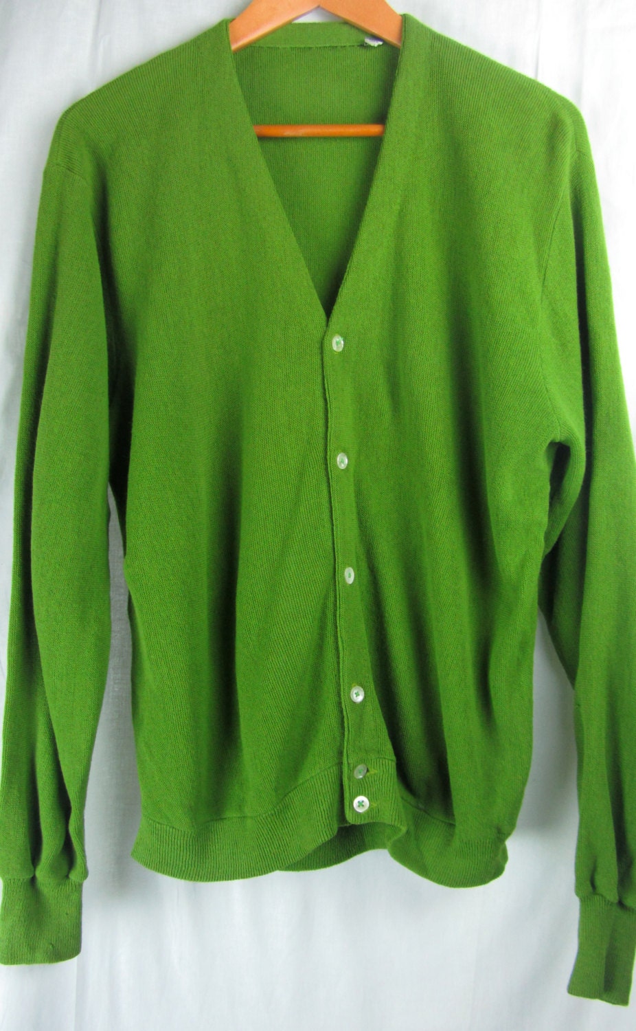 Vintage Green Men's button down cardigan