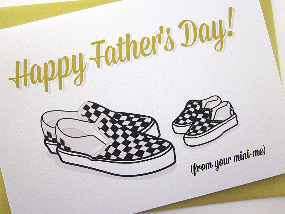 Mini Me Black Checkered - Father's Day Card