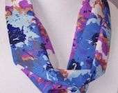 Infinity, Eternity Scarf Floral Blue White Womens Fashion