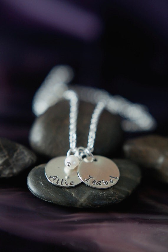SALE - Personalized Name Necklace - Custom Silver Jewelry with Pearl