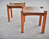 Reclaimed Wood End Tables - Set of 2 - The Monolith Collection