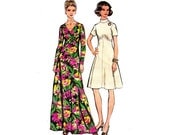 1970s Vintage Sewing Pattern Simplicity 5850 Plus Sized Boho Dress Size 20 Bust 42 inches