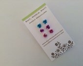 Sky Blue Pink Lavender Aluminium Flower Earrings