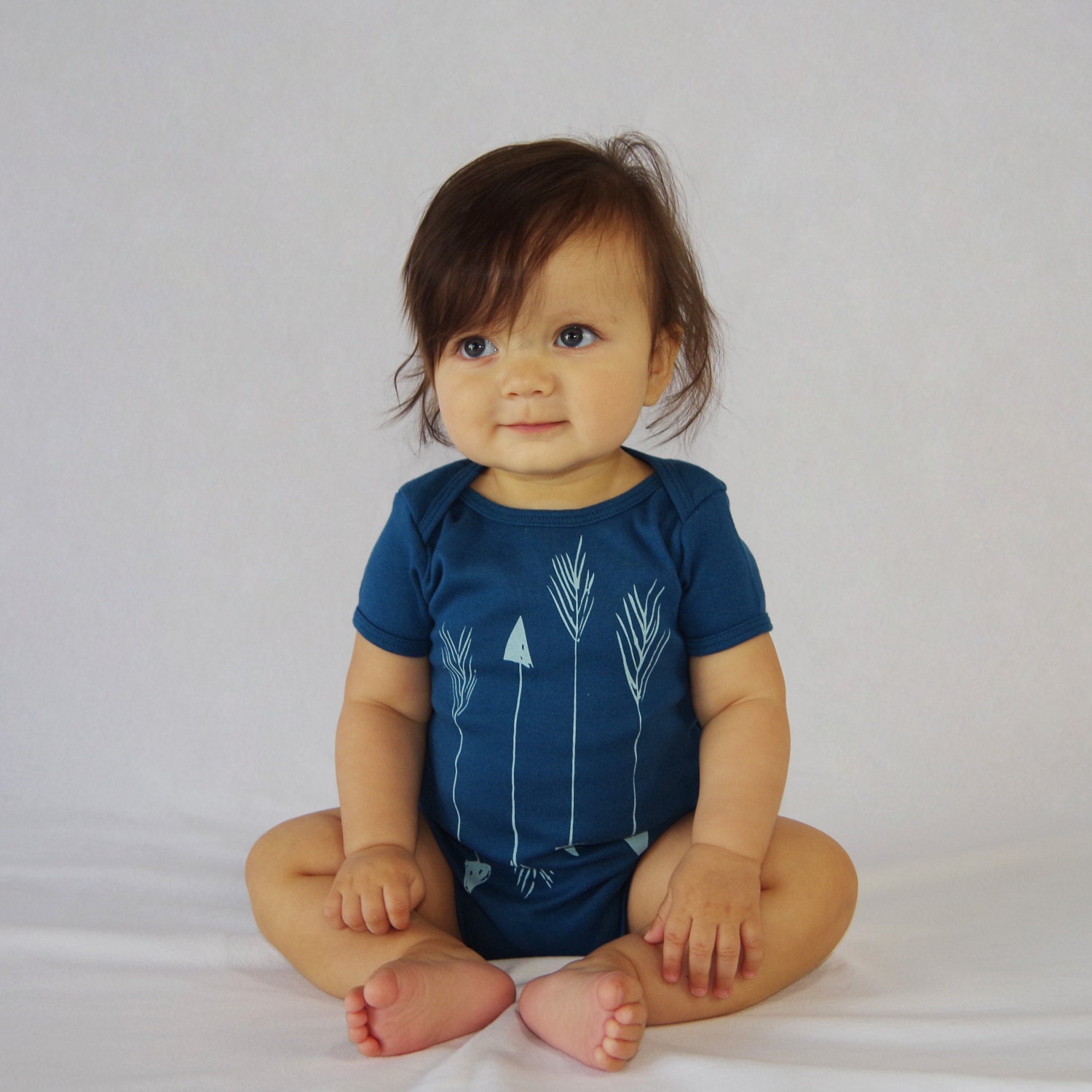 Arrows Organic Baby Onesie in Galaxy Blue