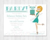 Personalized Birthday Girl Digital Invitations DIY Printable Birthday Invites