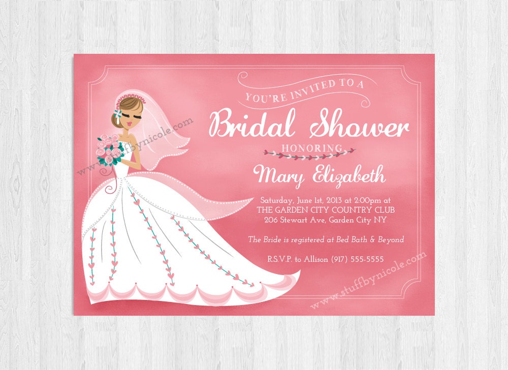 Bridal Shower - Personalized Digital Invitations DIY Printable Invites
