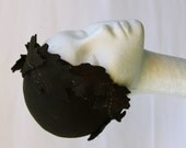 olive green cloche 40s hat pixie witch hat millinery eve tartar hand blocked, hand draped OOAK