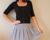 vintage black check mini skirt pleated schoolgirl lolita 80s