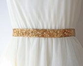 Gold Deco Sash, Wedding Sash, Bridal Belt