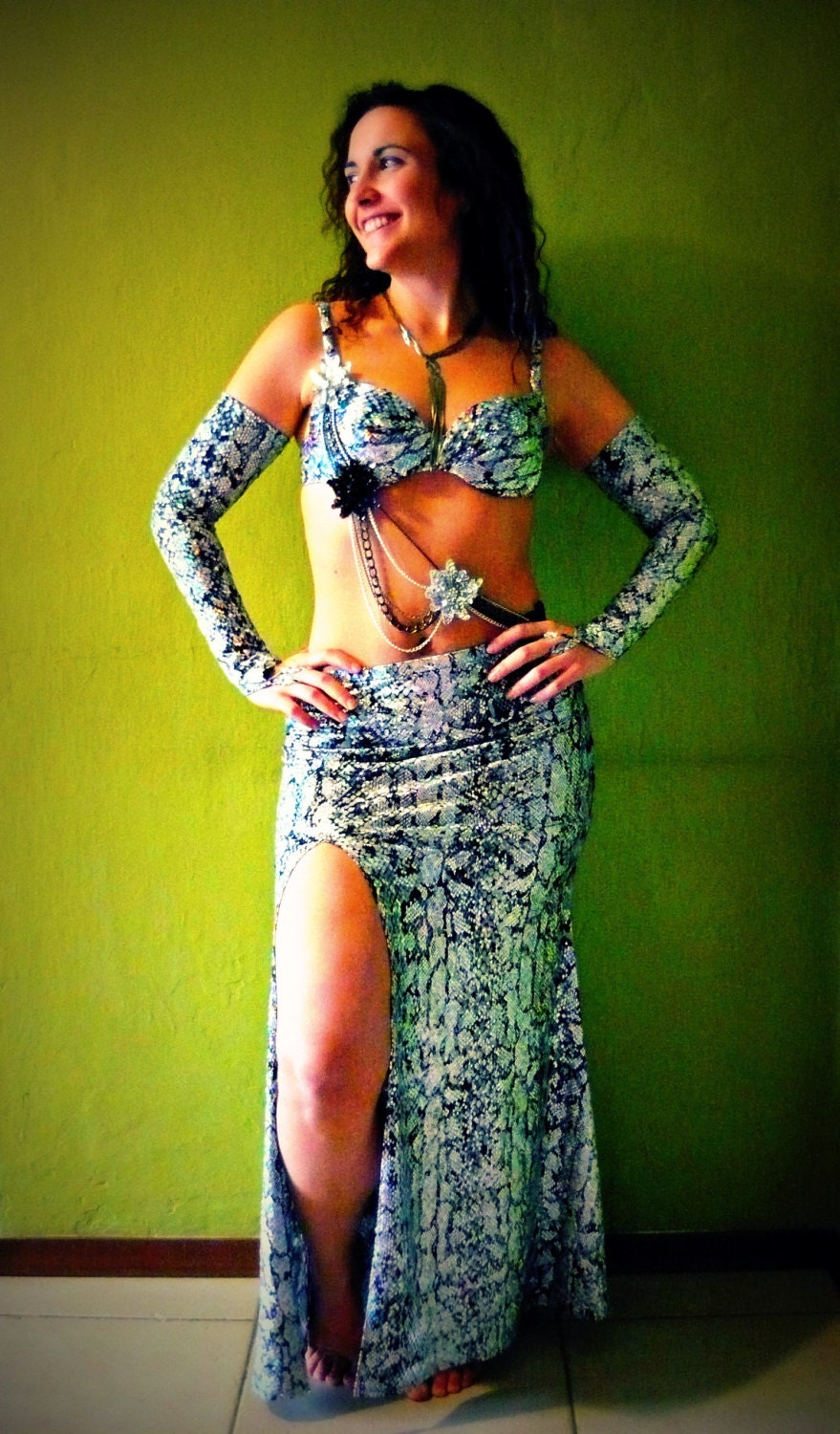 Silver Snake - Luxury belly dance costume