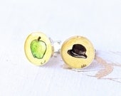 Son of Man - Magritte inspired cuff links, men's accessory, jewelry for men, wearable art, apple and bowler hat, LIMITED EDITION