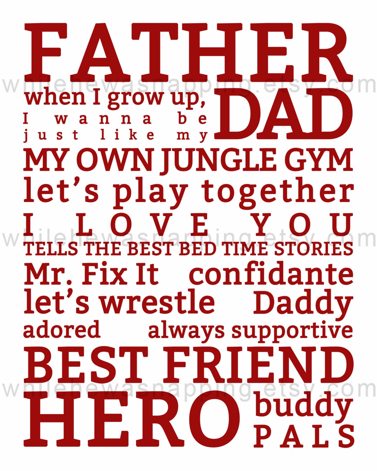 Father Themed Subway Art - Instant Download