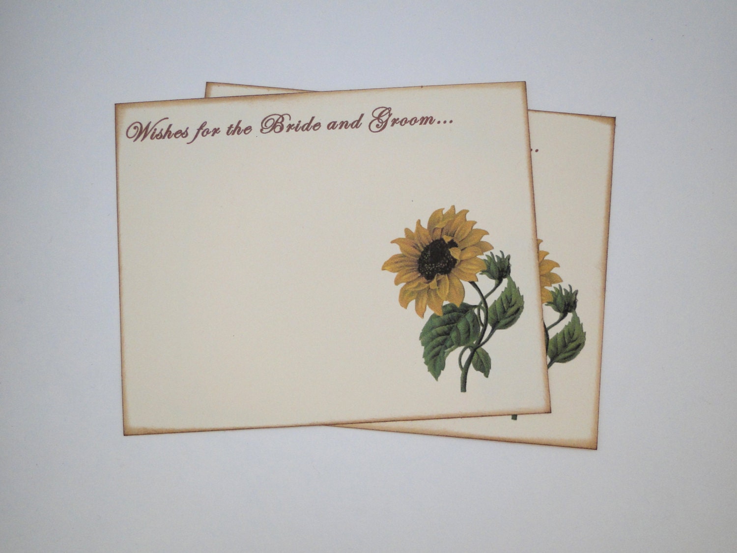 Wedding Guest Book Alternative Cards - Set of 50 - Sunflower Wedding Wishes