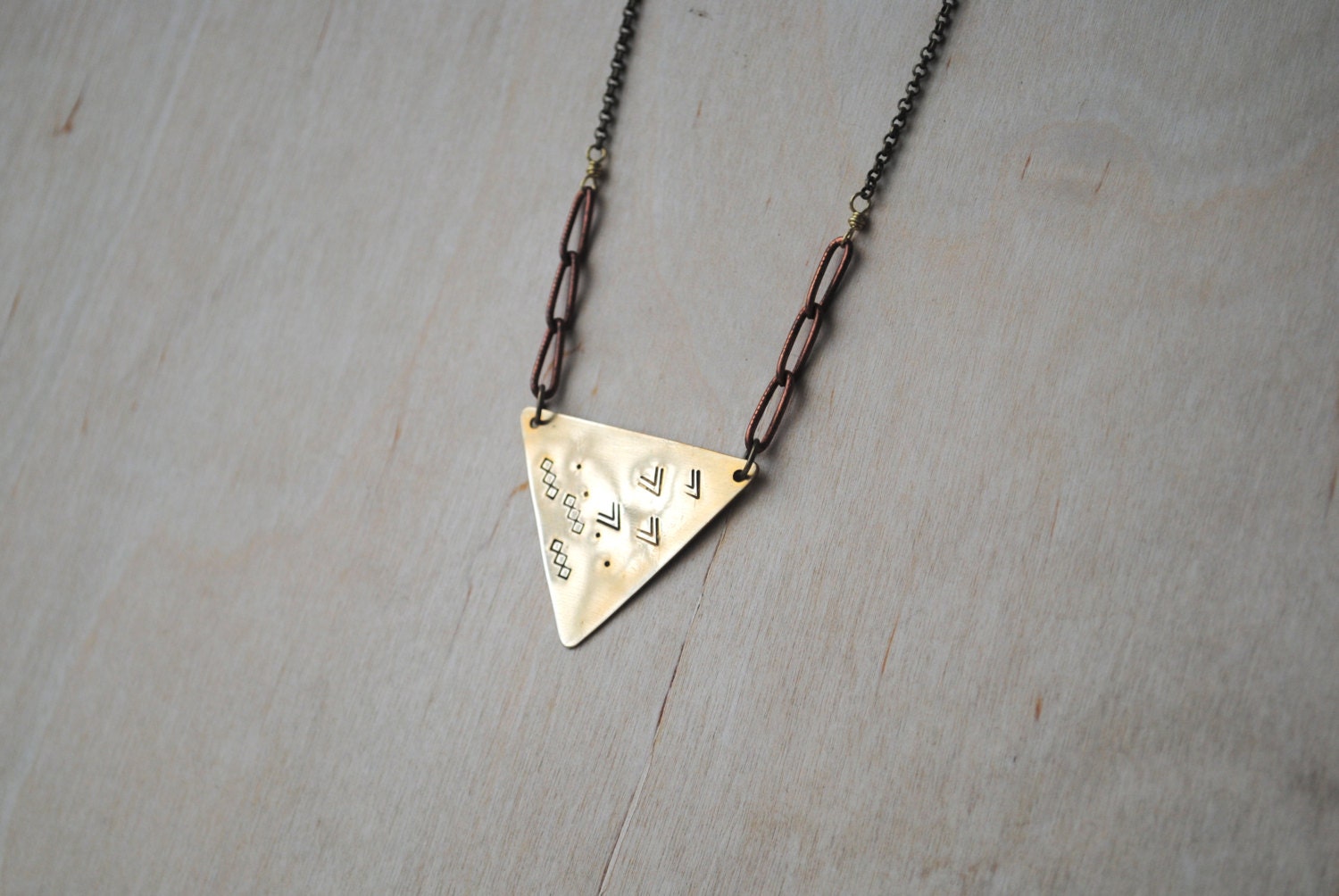 HALF OFF Closing In Brass Triangle Necklace