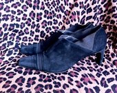 90's PREVATA Italy Suede Heels 8 1/2 EURO 39