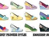 KOOAK Kustom Made To Order Disney Princess Inspired Toms Wedges