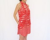 Button Down Red Printed Dress